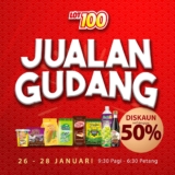 Jualan Gudang Lot 100 up to 50% Off As Low RM1 on January 2024
