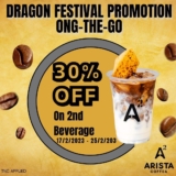 Fuel Your Ong Festival with Arista Coffea’s Buy One, Get One 30% Off Promotion at Design Village Mall