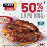 TGI Fridays Flash Sale: 50% Off Lamb Ribs & Bottomless Drinks February Promo
