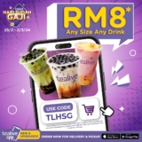 Tealive Promo: Save Big with TLHSG Code on Any Tealive Drinks for RM8 on February 2024