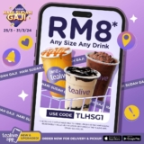 Tealive Payday Sale March 2024: Enjoy RM8 Off Any Tealive Drink with Promo Code TLHSG1!