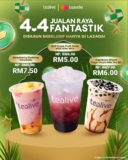 Tealive: RM5 Fantastic 4.4 Sale 2024 with Lazada! Unbeatable Deals for Raya Shopping