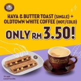 OldTown White Coffee April 2024 Promotion: Indulge in RM3.50 OldTown White Coffee + Kaya & Butter Toast Combo
