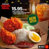 McDonald’s Everyday Saver Meal: Enjoy NASI LEMAK McD + 2PCS AYAM GORENG McD + ICED LEMON TEA (M) for Only RM15.95 Promo 2024