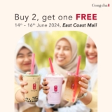 Grand Opening at Gong cha East Coast Mall: Buy 2 Drinks, Get 1 FREE!