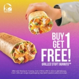 Taco Bell BUY 1 FREE 1 Grilled Stuft Burrito Deal 2024