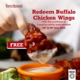 FREE Buffalo Chicken Wings at Tony Roma’s in July 2024!