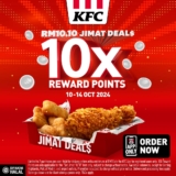 KFC Malaysia’s RM10.10 Jimat Deals: Get 10X Reward Points on Your Orders! (10-14 October 2024)