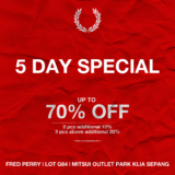 5 DAY SPECIAL AT FRED PERRY MITSUI OUTLET PARK