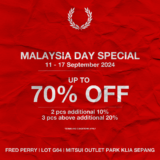 UP TO 70% OFF AT FRED PERRY MITSUI OUTLET PARK