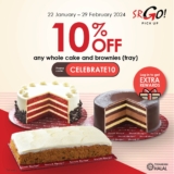 Secret Recipe Extra 10% Off Whole Cake/ Brownies (tray) Promo Code for Jan – Feb 2024