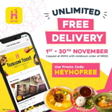 HeyHo Food Unlimited Free Delivery November 2021
