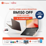 Fujitsu Shopee store Free RM150 off and a FREE Lenovo Tab M8 or Lenovo L27e Monitor