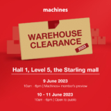 Machines Warehouse Clearance June 2023
