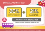 EasyBook Up to 41% off on bus ticket specially for New user
