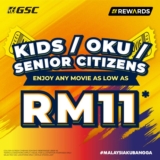 GSC Movie Ticket Deals: RM11 Kids, Seniors & OKU Tickets!