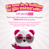 Free RM50 Vouchers and 2 Months Rebate with FoodPanda Pandapro subscription on July 2022