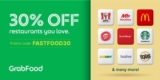 GrabFood- Fast Food 30% off Promo Code