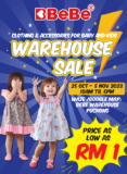 Baby & Kids Bebe Warehouse Sale @ Puchong (25Oct – 5 Nov 2023)