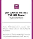 KLIA Ekspres tickets Extra RM10 Off Promotion