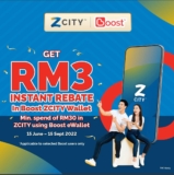 ZCITY x Boost Free RM3 instant rebate Promotion 2022
