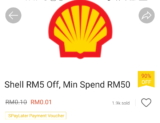 Shopee x Shell RM5 Off Voucher