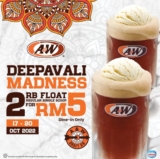 A&W Deepavali Madness promo 2 X RB Float regular single scoop for only RM5 !