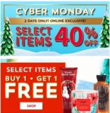 Bath And Body Works Cyber Monday sale 40% Off for selected items 
