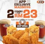 A&W App Exclusive Madness offers 2 combo for only RM23
