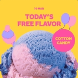 Baskin Robbins Cotton Candy ice cream Free Kid Scoop Giveaways