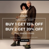 Unlock 15% to 20% Off on full priced items at Clarks Online!