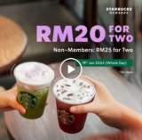 Starbucks January 2024 Specials: Grande-Sized Handcrafted Beverages as low as RM20 Promotion