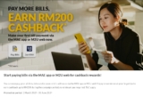 Start paying bills via the MAE app or M2U web for cashback rewards!