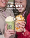 The Coffee Bean & Tea Leaf Raya Promo: 50% Off Second Handcrafted Beverage – April 2024