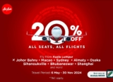 AirAsia: 20% OFF ALL SEATS, ALL FLIGHTS! Unbeatable Deals for Your Next Adventure – April 2024
