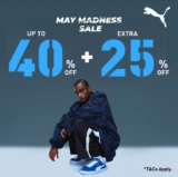 PUMA May Madness Sale 2024: Extra 25% Off Outlet Styles Promo