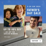 Shop Adidas Malaysia Father’s Day Deals: Up to 40% Off + Extra 10% for adiClub Members (June 5-10)