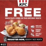 KFC Birthday Month Free Snack Plate Combo in Malaysia