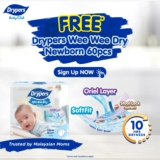 Join Drypers Baby Club & Get a FREE Pack of Wee Wee Dry Newborn Diapers (60pcs)!