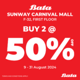 BATA Sunway Carnival: Buy 2 at 50%