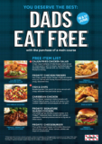 TGI Fridays: DAD EATS FREE Promotion June 2024