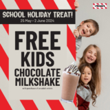 TGI Fridays School Holiday Treat: Free Kids Chocolate Milkshake with Adult Entree Purchase | May 2024 Promo