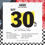 Vans Malaysia Offers Up to 30% Discount on Selected Items 
