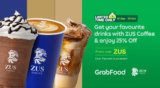 ZUS Coffee 25% Off with GrabFood Promo Code on September 2023
