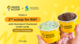 Inside Scoop Ice Cream Thursdays Promo 2024: Buy 1 Scoop, Get 2nd for RM1 with Standard Chartered Cards!