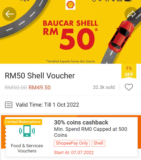 Get a Shell Voucher worth RM50 for only RM44.50 with Shopee 7.7 Sale Voucher Code