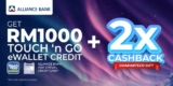 Apply for Alliance Bank Visa Virtual Credit Card and Get Up to RM1000 Worth FREE Touch & Go E-Wallet Credit!