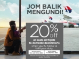 Malaysia Airlines 20% Off for All Seats & Flights for 15th General Election 2022
