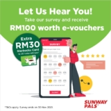 Sunway Plays Free Extra RM30 Starbucks Card + RM100 e-Vouchers