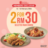 Secret Recipe 2 for RM30 Selected Main Courses Promo on February 2024